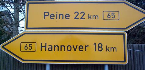Hannover to the left, 18 km