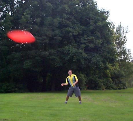 Josh throwing a frisbee