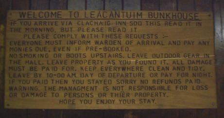 sign in a bunkhouse